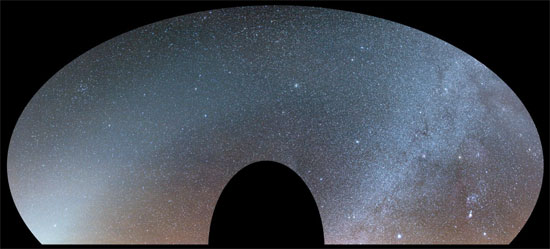 Zimowe światło zodiakalne nad Bukowym Berdem, fot. Pavol uris